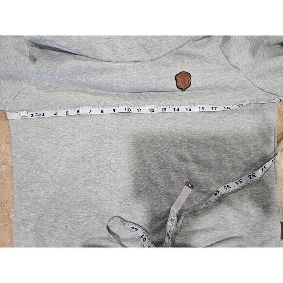 Women's Naketano Cowl Neck Hoodie Gray‎ Owl Deer Size XL - Picture 6 of 11